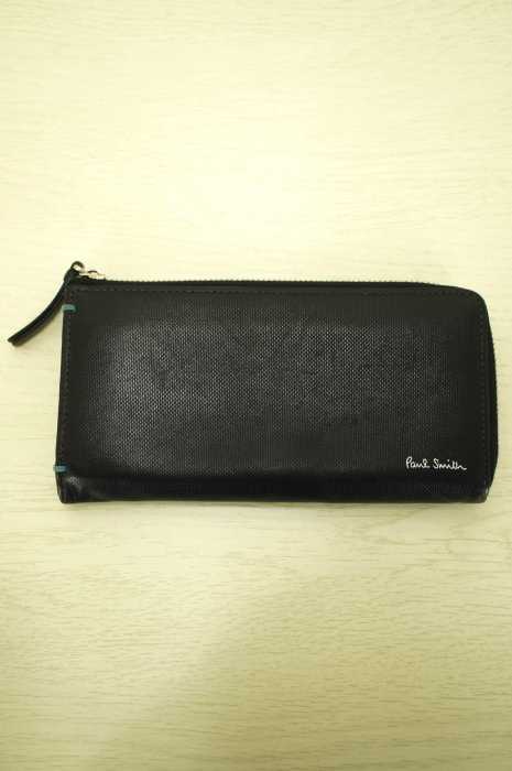 Paul Smith （ポールスミス） ダブルステッチ  L字ファスナー ハード レザー ウォレット 財布 メンズ ファッション雑貨