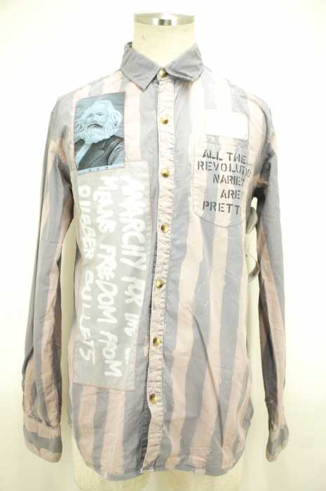 PEEL&LIFT × LUKER （） ANARCHY BLEACH SHIRT ブリーチ メンズ トップス