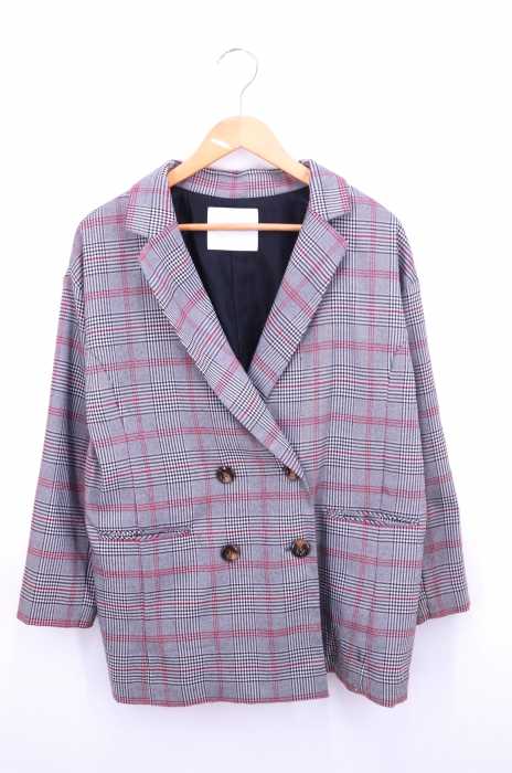 CECIL McBEE(セシルマクビー) グレンチェック柄 ダブルボタンテーラードジャケット レディース アウター