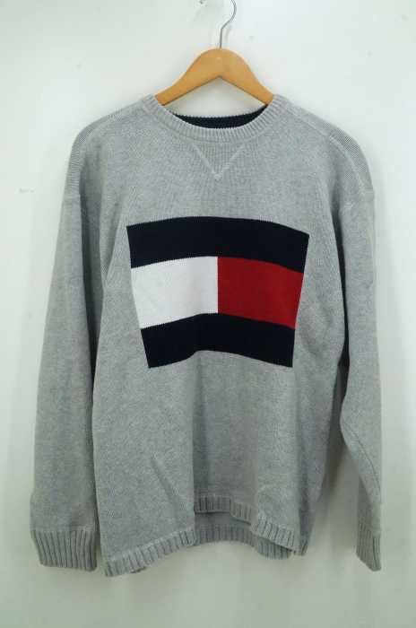 TOMMY HILFIGER （トミーヒルフィガー） 90s ビッグロゴプリンンㇳクルーネックニット メンズ トップス