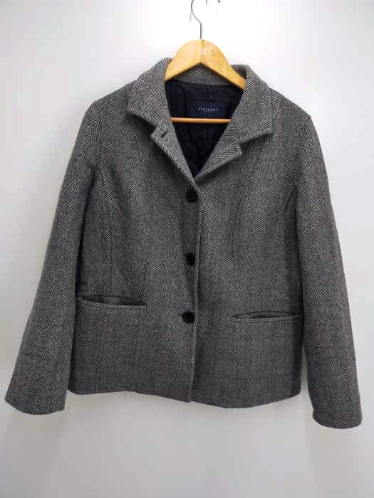 BURBERRY LONDON（バーバリーロンドン） カシミヤ混ヘリンボーンジャケット 裏ノバチェック レディース アウター