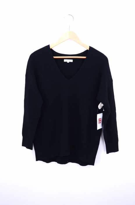 PLST (プラステ) カシミヤ混Vネック片畦編みニット レディース トップス