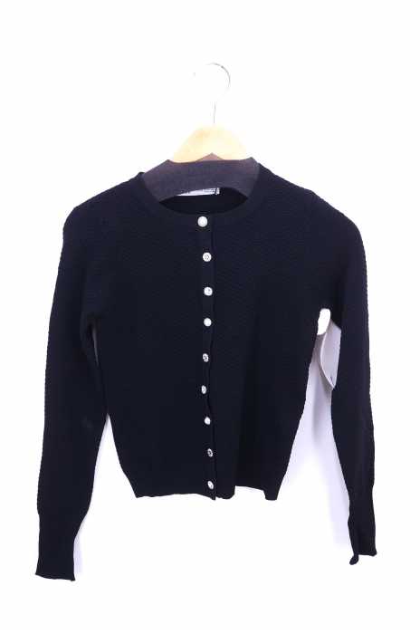 ZARA（ザラ） 異種ボタン使い ブラックニット レディース トップス