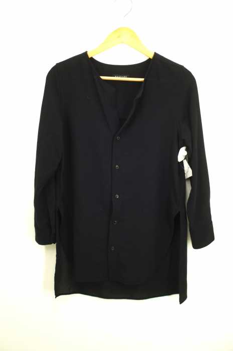 MACPHEE （マカフィー） ポリエステルレーヨン ノーカラーチュニックシャツ レディース トップス