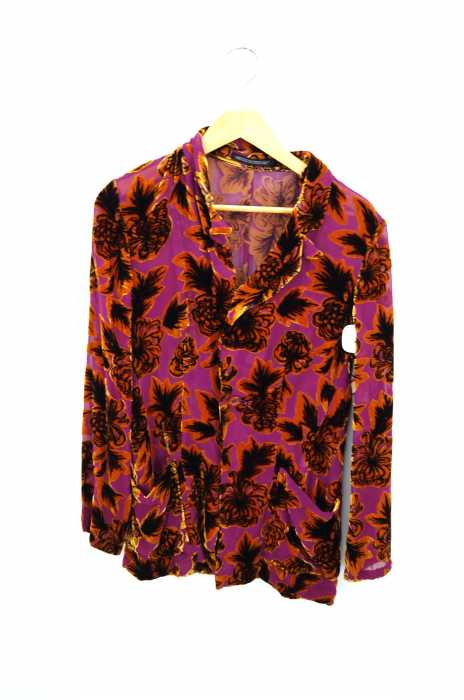 Yohji Yamamoto（ヨウジヤマモト） フロッキープリントシフォンデザインシャツジャケット レディース アウター