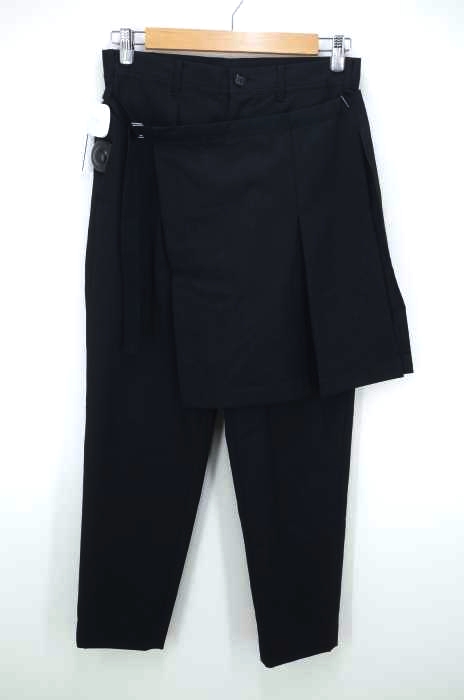 Ground Y（グラウンド ワイ） 17AW ウールギャバジンスカート付きスリムパンツ メンズ パンツ
