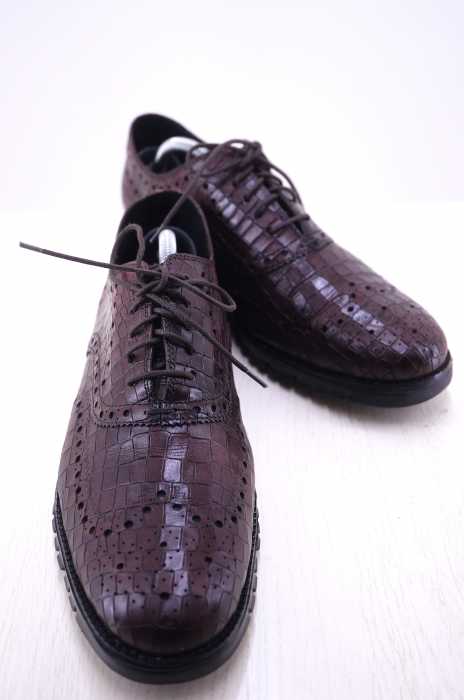 COLE HAAN（コールハーン） 型押し ゼログランド ウィング オックスフォード メンズ シューズ
