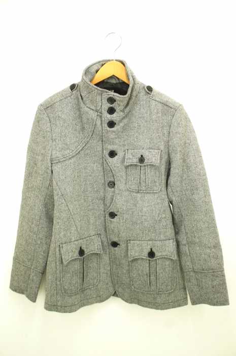 H&M（エイチアンドエム） エルボーパッチ付きスタンドカラー メンズ アウター
