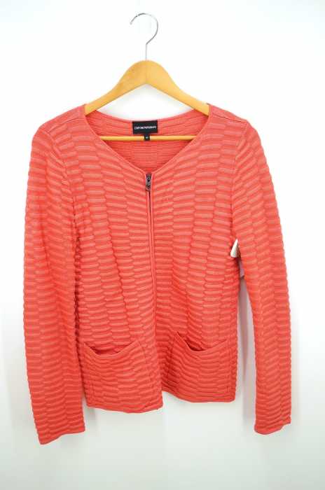 EMPORIO ARMANI (エンポリオアルマーニ) ribbed zipped cardigan レディース トップス