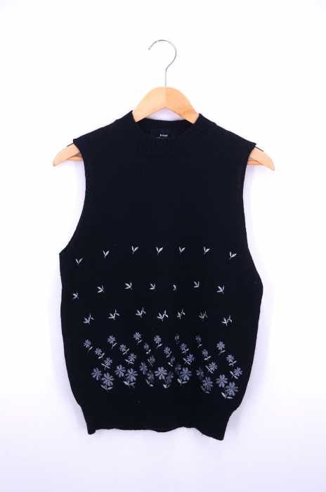 tricot COMME des GARCONS （トリココムデギャルソン） AD1997 97AW 花刺繍 モックネックウールニットベスト レディース トップス