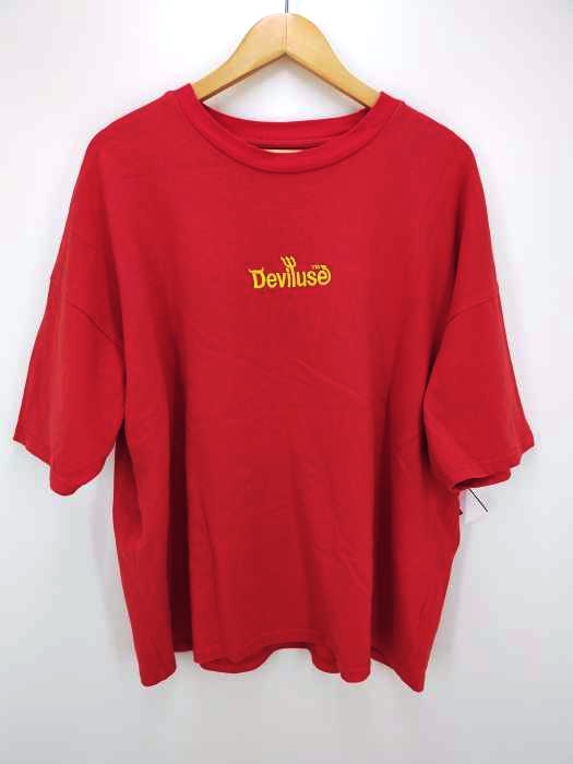 D.V.U.S（デビルユース） ロゴ刺繍 クルーネック Tシャツ メンズ トップス