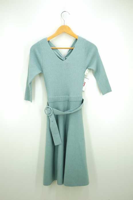 JUSGLITTY（ジャスグリッティー） 18SS ひねりフレアニットワンピース レディース ワンピース