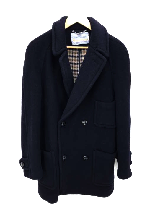 AQUASCUTUM（アクアスキュータム） ラグランスリーブ くるみボタン ウールPコート メンズ アウター