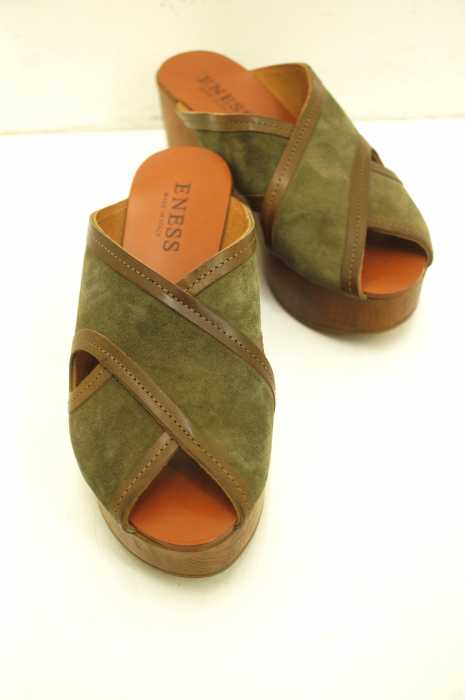 ENESS (エネス) MADE IN ITALY クロス 厚底サンダル レディース シューズ