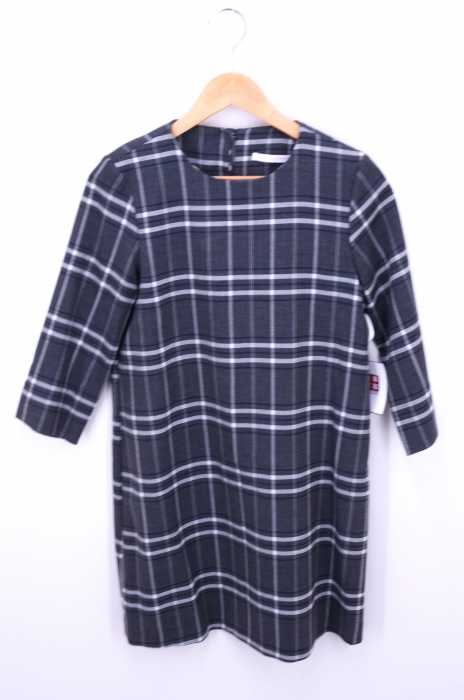ZARA trafaluc(ザラトラファルック) マドラスチェック柄 バックパールボタン プルオーバーワンピース レディース ワンピース