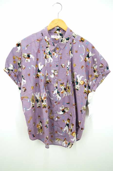 PINK HOUSE（ピンクハウス） 17SS マーチングネコプリントシャツブラウス レディース トップス