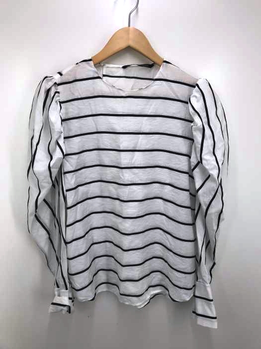 ZARA（ザラ） ボリュームスリーブボーダーブラウス レディース トップス