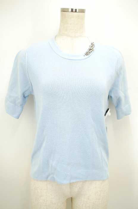 NATURAL BEAUTY BASIC （ナチュラルビューティーベーシック） 16SS ミラノリブビジューニットトップス レディース トップス