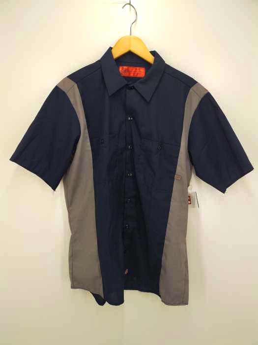 Dickies（ディッキーズ） サイドライン バイカラー 半袖 ワークシャツ メンズ トップス