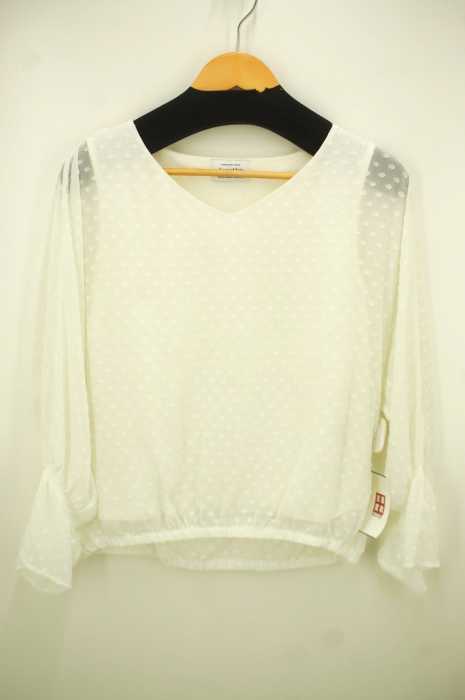 UNITED ARROWS green label relaxing （ユナイテッドアローズグリーンレーベルリラクシング） CF シフォン ジャカード ソデフレア ブラウス レディース トップス