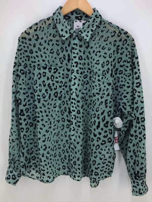 X-girl(エックスガール) レオパード総柄シア―シャツ SHEER LEOPARD SHIRT レディース トップス