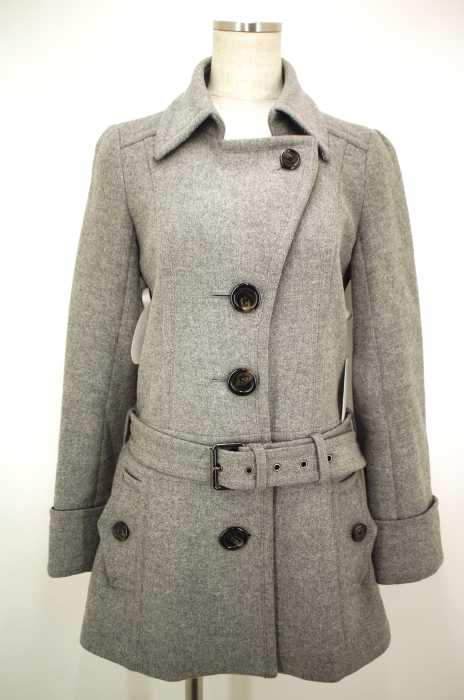 BURBERRY BLUE LABEL（バーバリーブルーレーベル） アンゴラ混ベルト付きシングルコート レディース アウター
