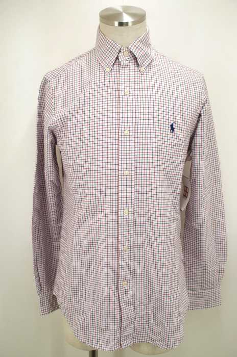 RALPH LAUREN （ラルフローレン） ポニー刺繍チェック柄ボタンダウンロングシャツ メンズ トップス