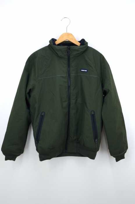 LANDS' END（ランズエンド） ラバーロゴプレート装飾 裏フリース ナイロンジップアップブルゾン メンズ アウター