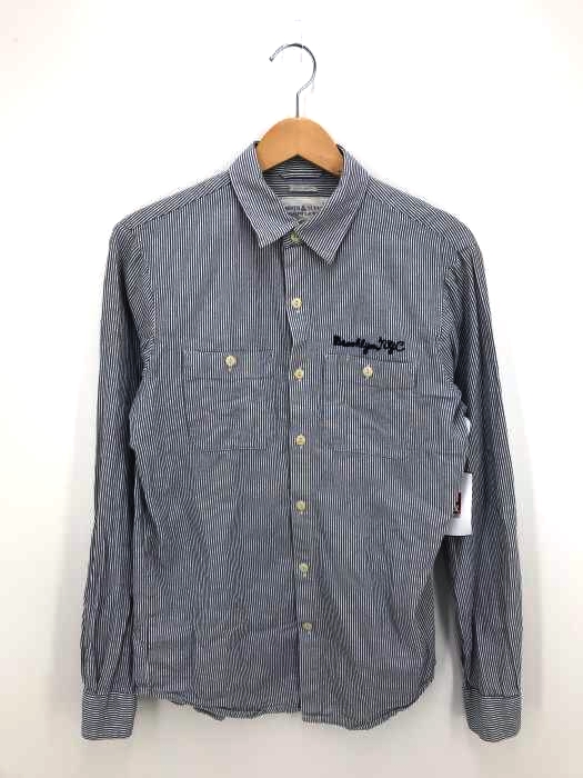 DENIM&SUPPLY RALPH RAUREN（デニムアンドサプライラルフローレン） バック刺繍ストライプ長袖シャツ メンズ トップス
