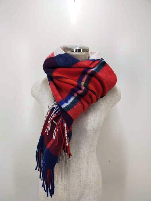 MACKINTOSH PHILOSOPHY(マッキントッシュフィロソフィー) カシミヤ フリンジチェックマフラー レディース ファッション雑貨