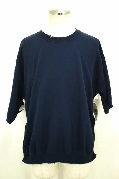 SASQUATCHfabrix.×BEAMS （サスクワァッチファブリックス×ビームス） 16SS 別注サイドジップネップダメージ加工半袖スウェットトレーナー メンズ トップス