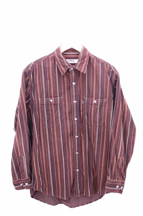KANSAI JEANS（カンサイジーンズ） コーデュロイ マルチストライプ柄 ボタンシャツ メンズ トップス