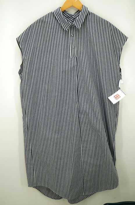 as know as（アズノゥアズ） ストライプ柄 ワイドシルエット 2way ノースリーブシャツワンピース レディース ワンピース