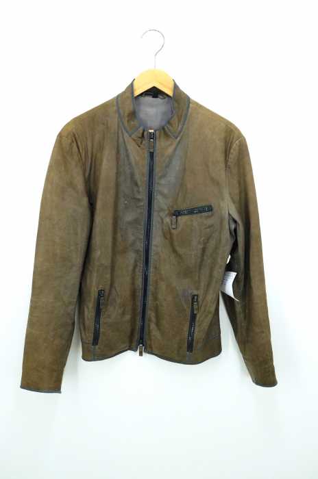 Giorgio Armani（ジョルジオアルマーニ） ムラ染め加工 ラムレザーブルゾン メンズ アウター