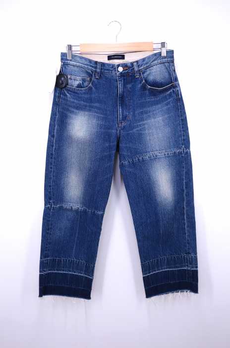 JOHNUNDERCOVER（ジョンアンダーカバー） 17AW JUT4503 USED加工 パッチワーク断ち切りワイドデニム メンズ パンツ