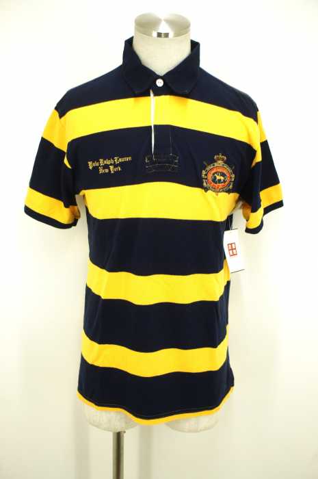 Polo by RALPH LAUREN (ポロバイラルフローレン) 刺繍入りボーダー柄ポロシャツ メンズ トップス