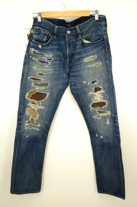POLO RALPH LAUREN (ポロラルフローレン) VARICH SLIM STRAIGHT JEAN リメイク加工デニムパンツ メンズ パンツ