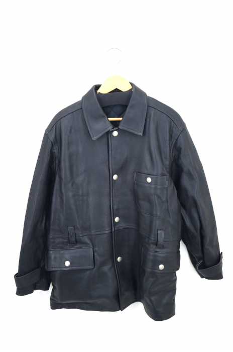 COMME des GARCONS HOMME （コムデギャルソンオム） 90s AD1990 90AW  裏地キルティング ベルテッド カウレザースナップボタンジャケット メンズ アウター