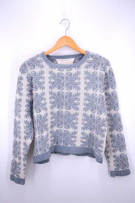 fig London（フィグロンドン） 総柄プリント ワイドシルエット クルーネックニット レディース トップス
