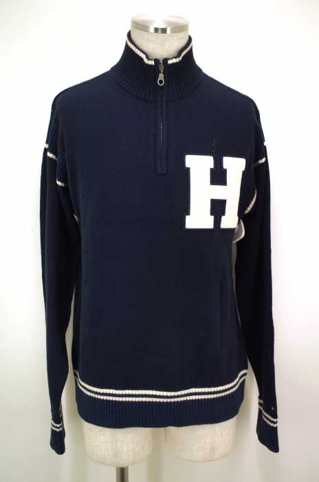 TOMMY HILFIGER （トミーヒルフィガー） ワッペン付きハーフジップニットトップス メンズ トップス