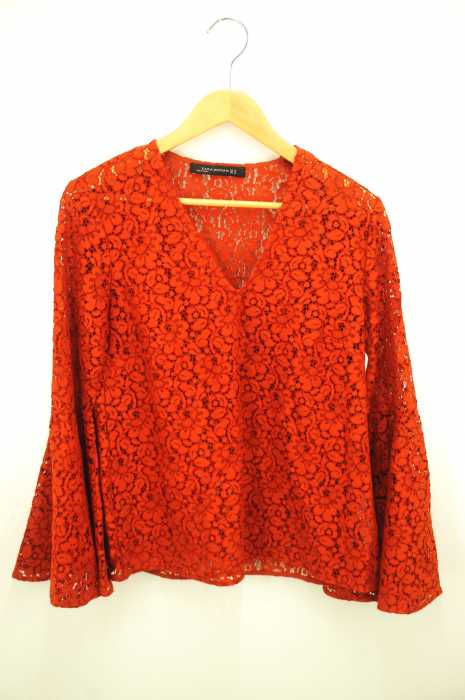 ZARA WOMAN (ザラ ウーマン) 総レース Vネック レディース トップス