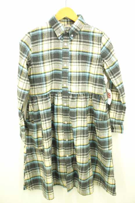 BEAMS BOY （ビームスボーイ） ネルチェックポケット付ロングスリーブ レディース ワンピース