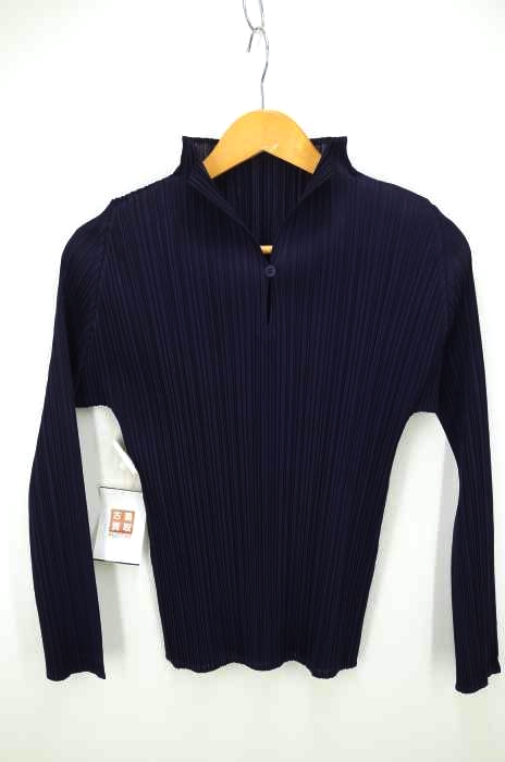 PLEATS PLEASE ISSEY MIYAKE（プリーツプリーズイッセイミヤケ） モックネックバックボタンプリーツカットソー レディース トップス