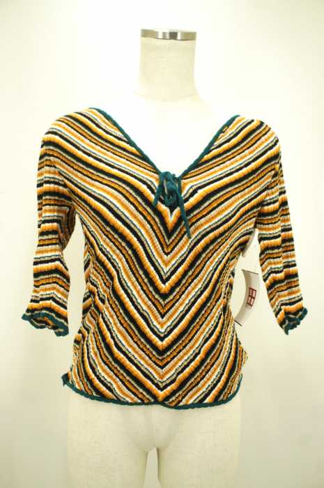 SLY （スライ） MULTI BORDER RIBBON 5分袖TOPS レディース トップス