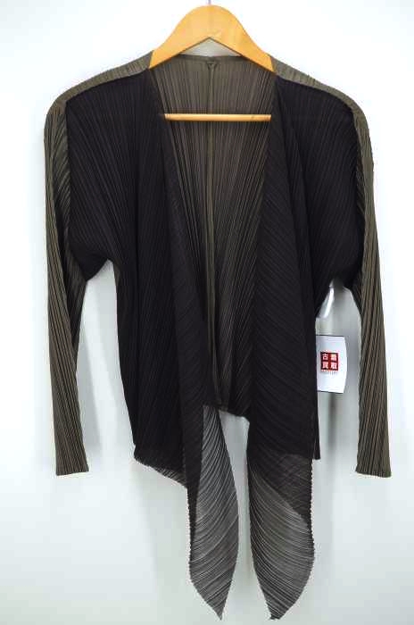 PLEATS PLEASE ISSEY MIYAKE（プリーツプリーズイッセイミヤケ） メッシュ切替プリーツカーディガン レディース トップス