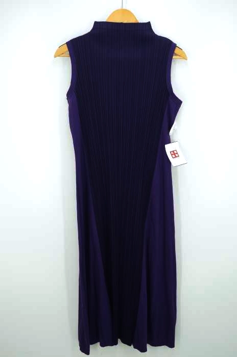 PLEATS PLEASE ISSEY MIYAKE（プリーツプリーズイッセイミヤケ） モックネックプリーツ切替ノースリーブワンピース レディース ワンピース