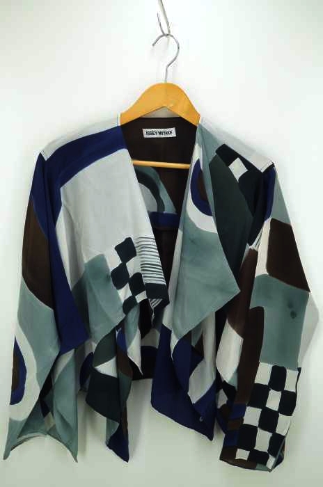 ISSEY MIYAKE（イッセイミヤケ） シルク総柄カーディガン レディース トップス