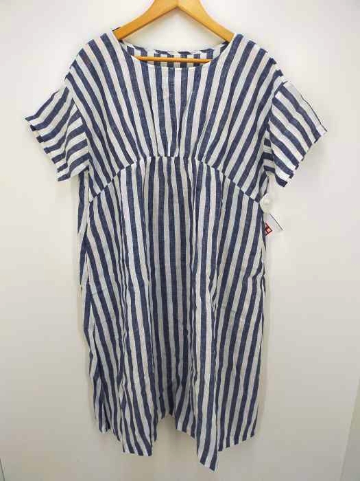nest Robe（ネストローブ） リネン ストライプ 半袖ワンピース レディース ワンピース