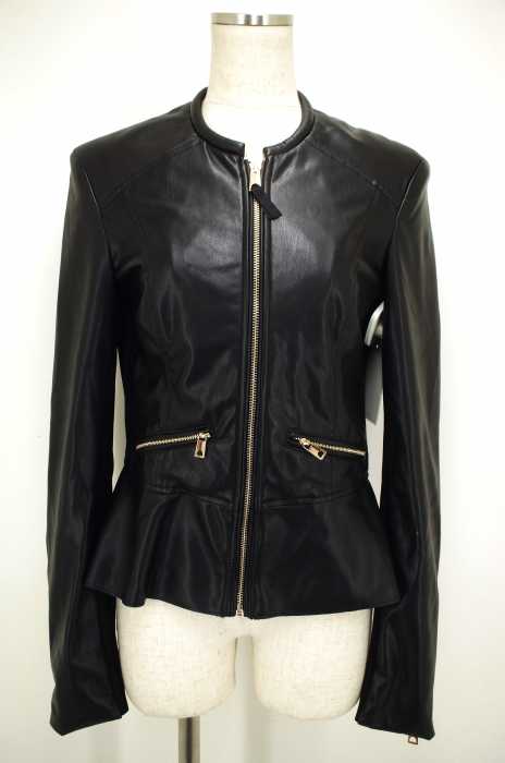 ZARA TRF （ザラティーアールエフ） ノーカラーフェイクレザーブルゾン レディース アウター