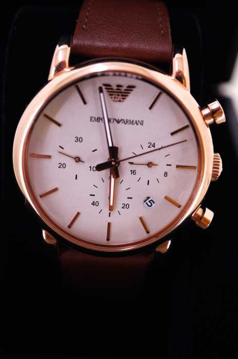 EMPORIO ARMANI （エンポリオアルマーニ） 18’  BROWN LEATHER STRAP メンズ 腕時計